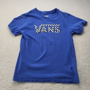 Vans Youth Blue Cotton Tee Shirt Short Sleeves Size Small